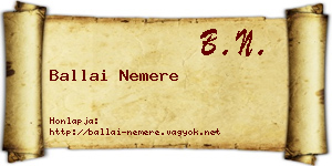 Ballai Nemere névjegykártya